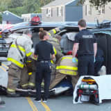 Firefighters Extricate Driver In Three-SUV Elmwood Park Crash