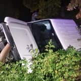 Driver Suffers Minor Injuries As Car Plows Into Hunterdon County Woods, Leaks Fluid (PHOTOS)