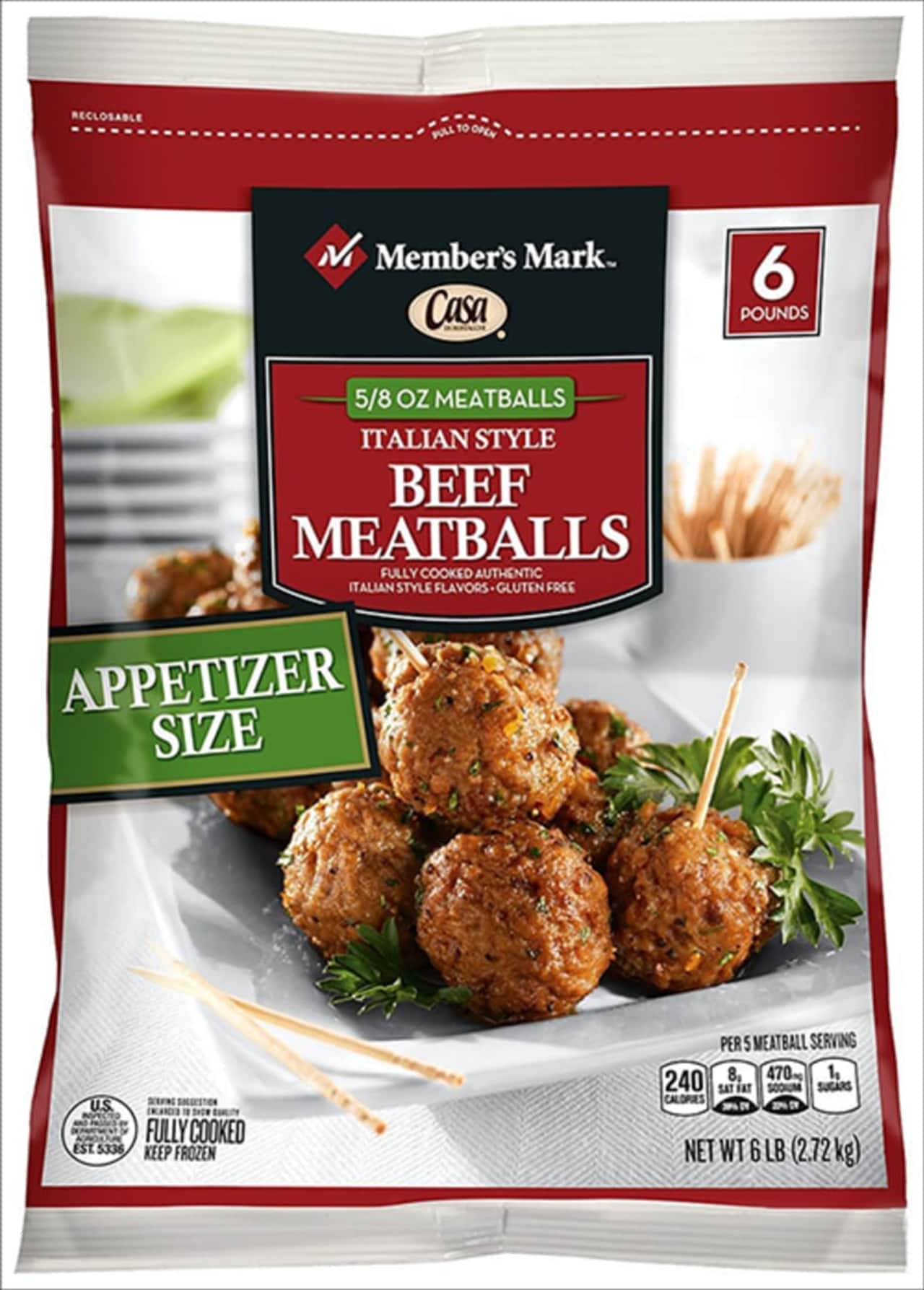 The label of the meatball that may be adulterated by a contaminant.