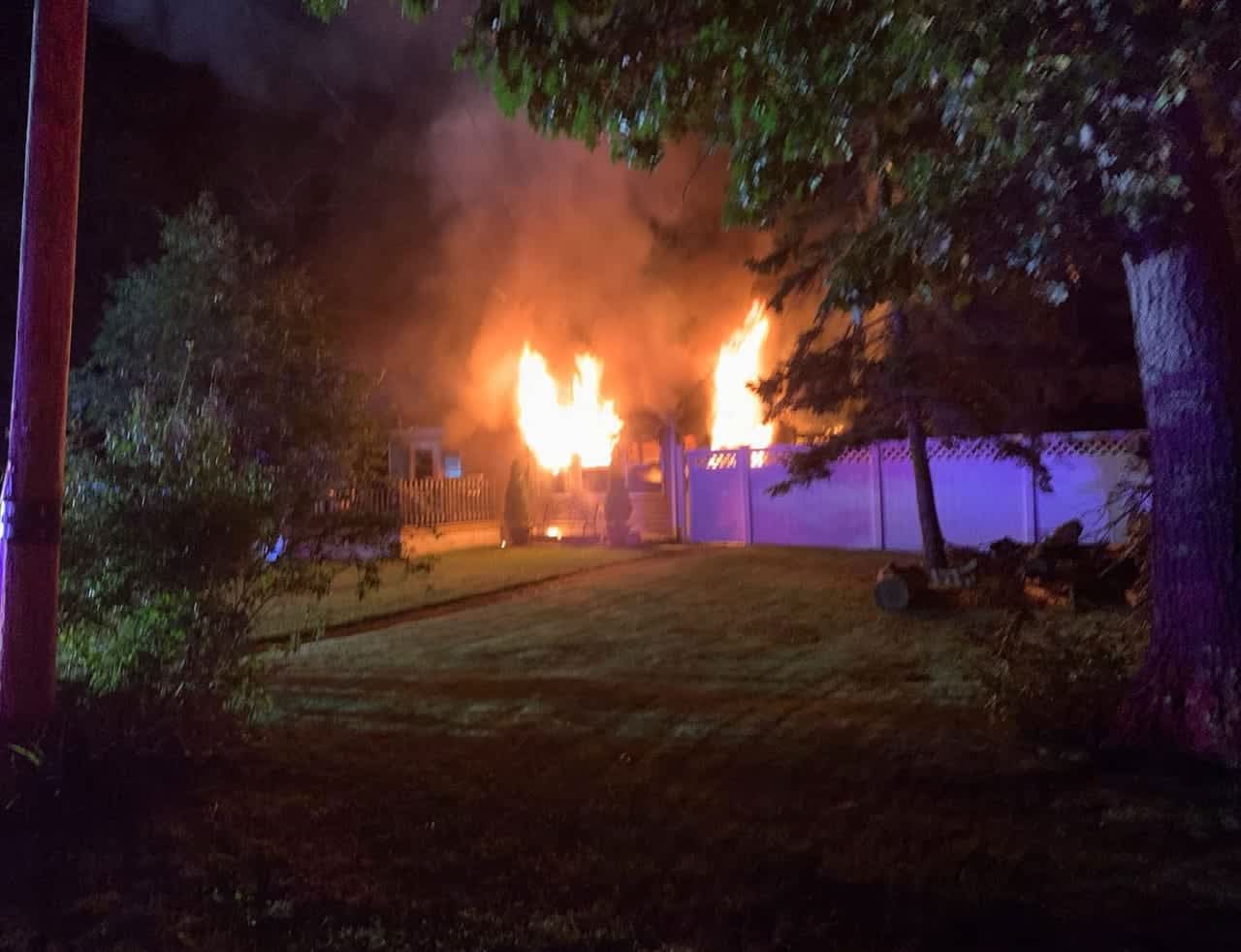 A 32-year-old man died when a fire broke out in Holtsville overnight.