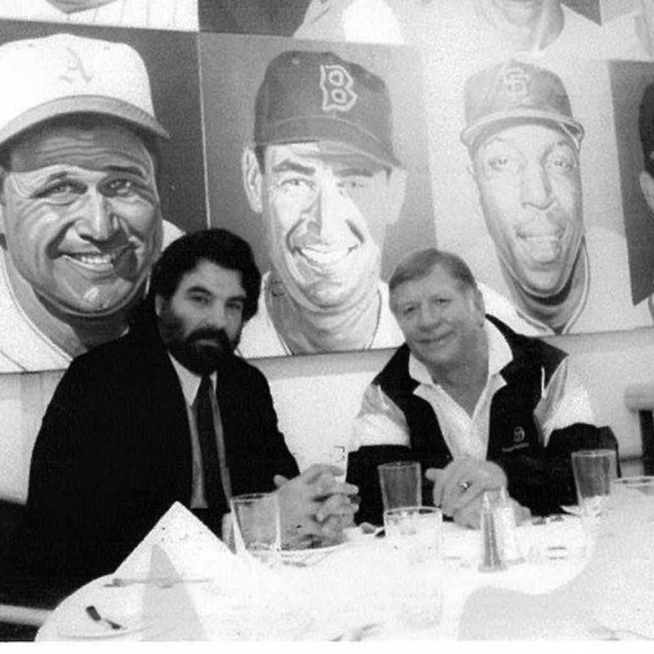 Molito, left, with Mickey Mantle in his restaurant on Central Park West in 1990.