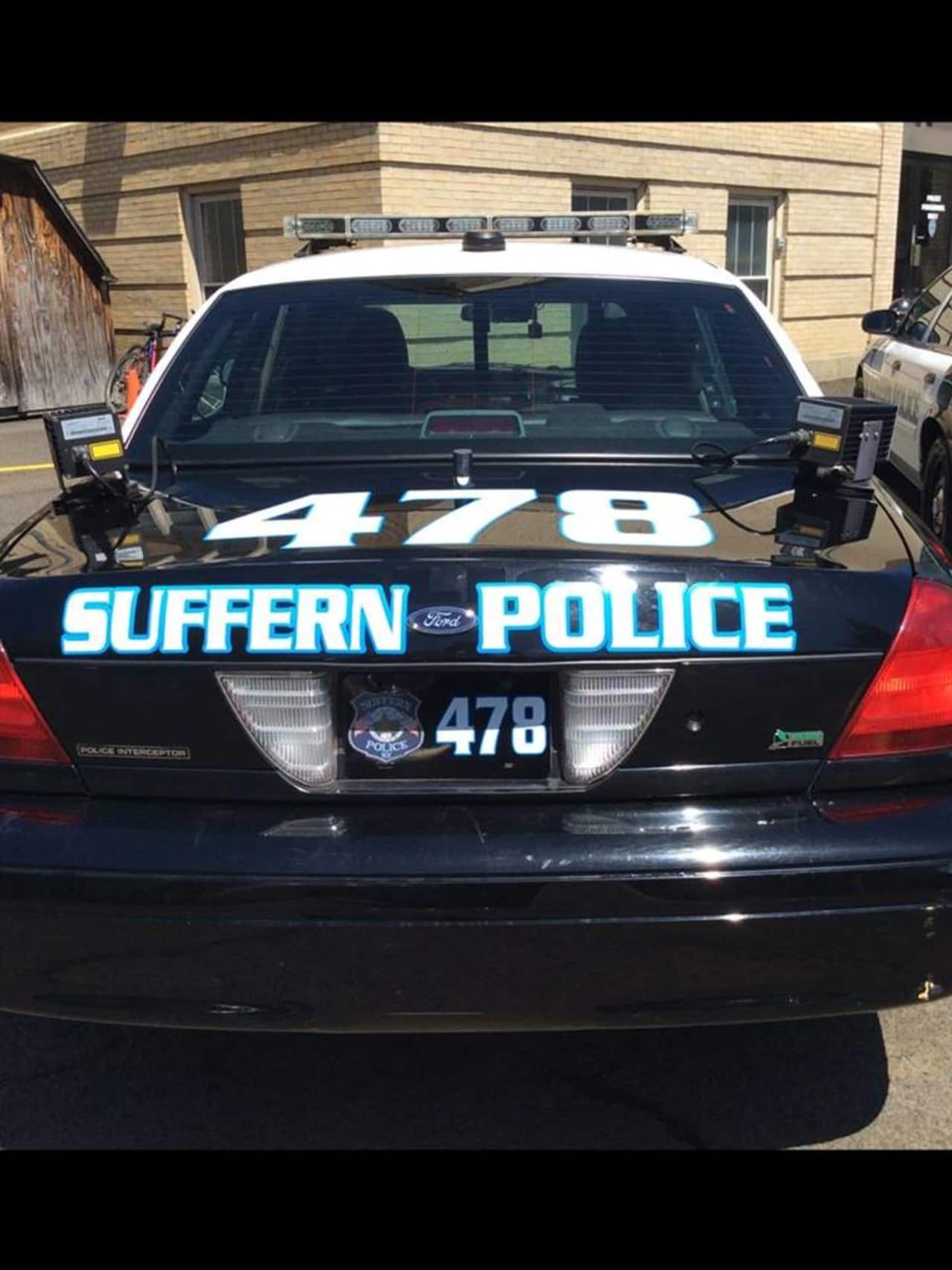 A Suffern police car allegedly was hit by a drunken driver on Wednesday night.