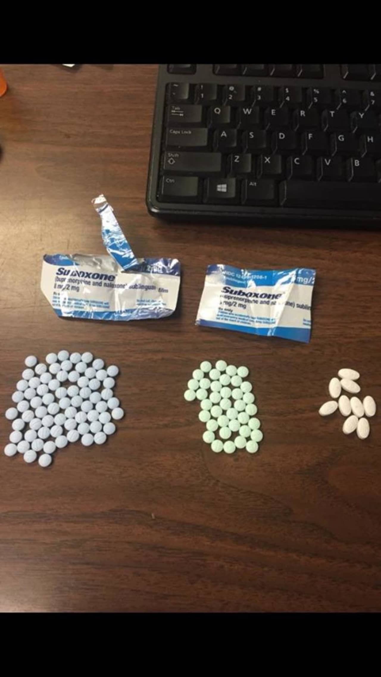 Suffern police found these prescription drugs in a car officers stopped Friday on Clinton Place for a suspended registration, police said.