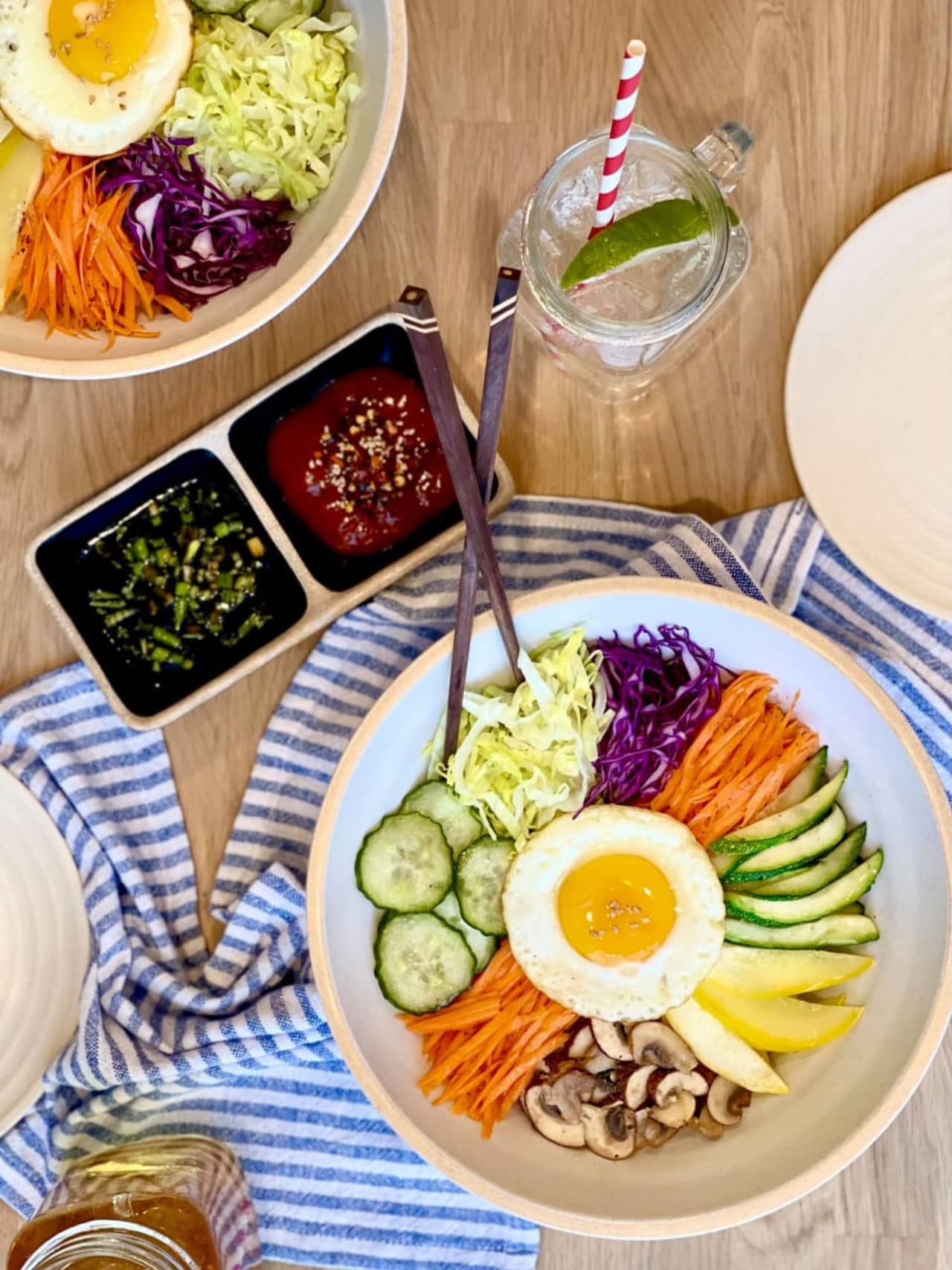 Bibimbap ("A traditional Korean rice recipe with seasonal vegetables in a mixed bowl and special dressing.")