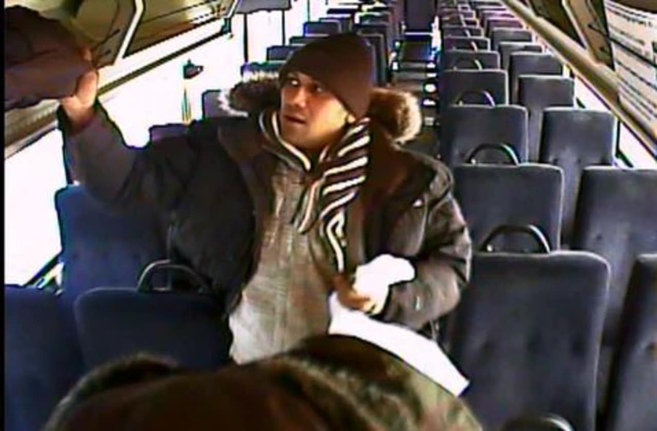 Stamford Police are seeking this man suspected of stealing a coat off of a bus