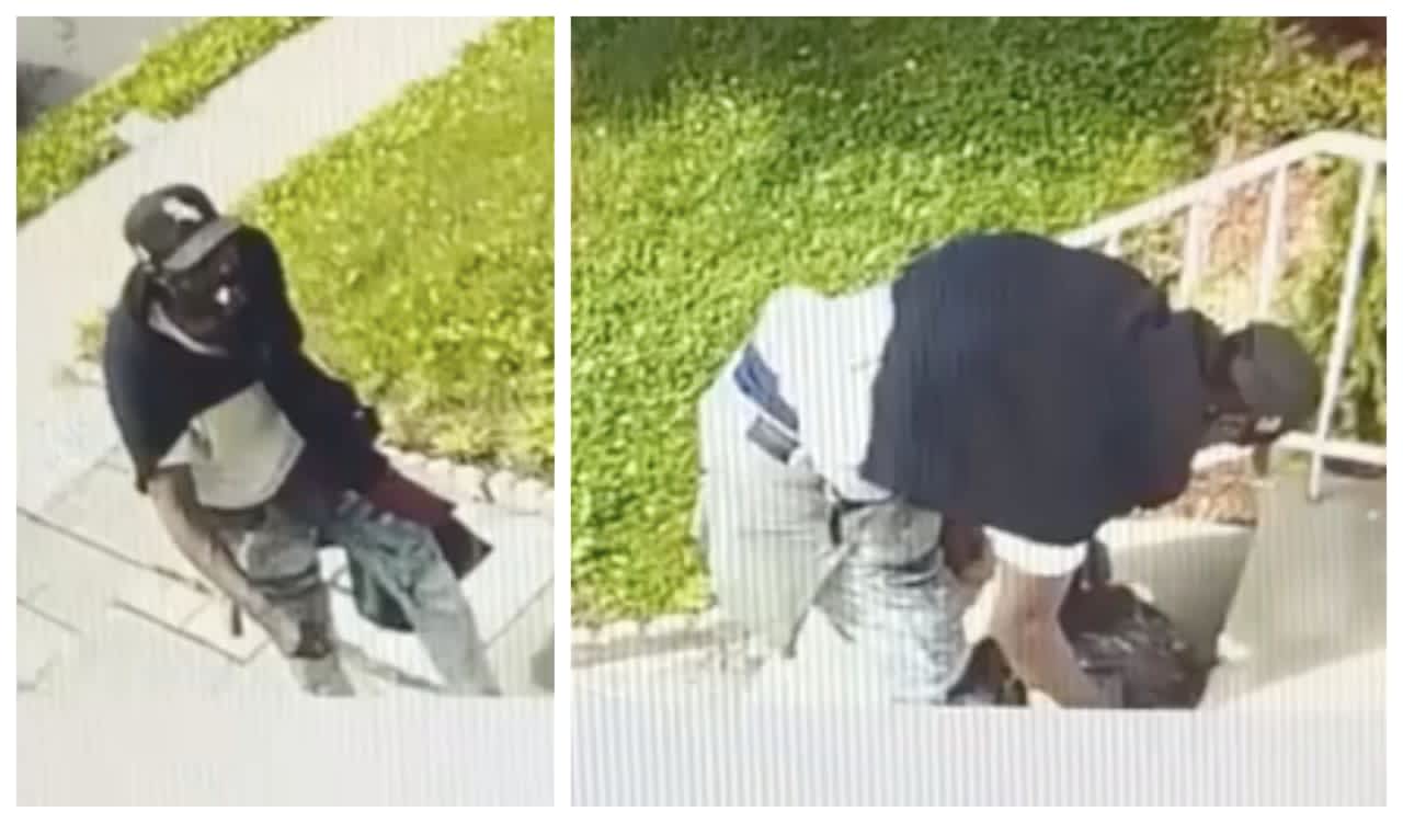 The man was seen walking up to the house on Carolina Avenue near Grove Terrace, taking the package and placing it in a plastic black bag around 11:30 last Thursday morning, Newark Public Safety Director Anthony F. Ambrose said.