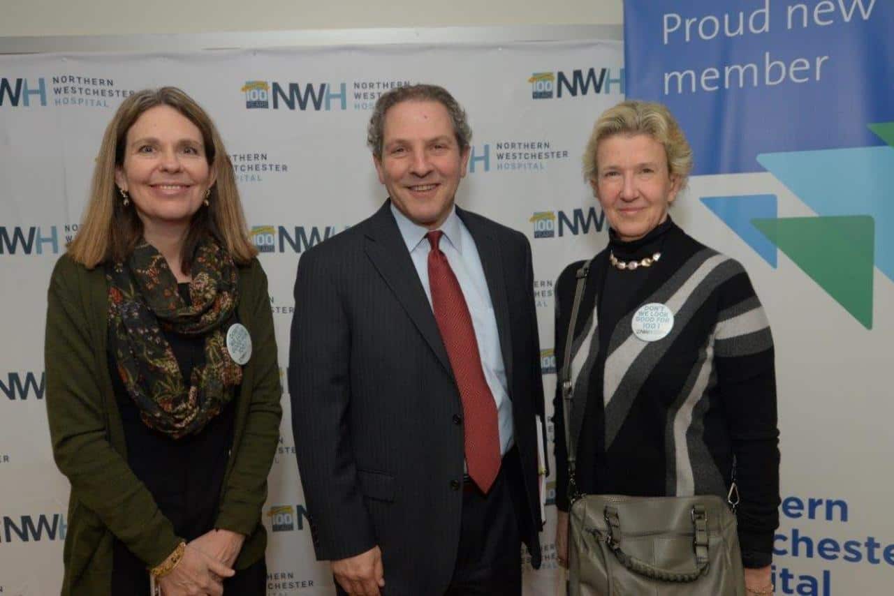 Dr. Marla Koroly (L) with Joel Seligman, NWH President & CEO and Nancy Karch, Chair, NWH Board.