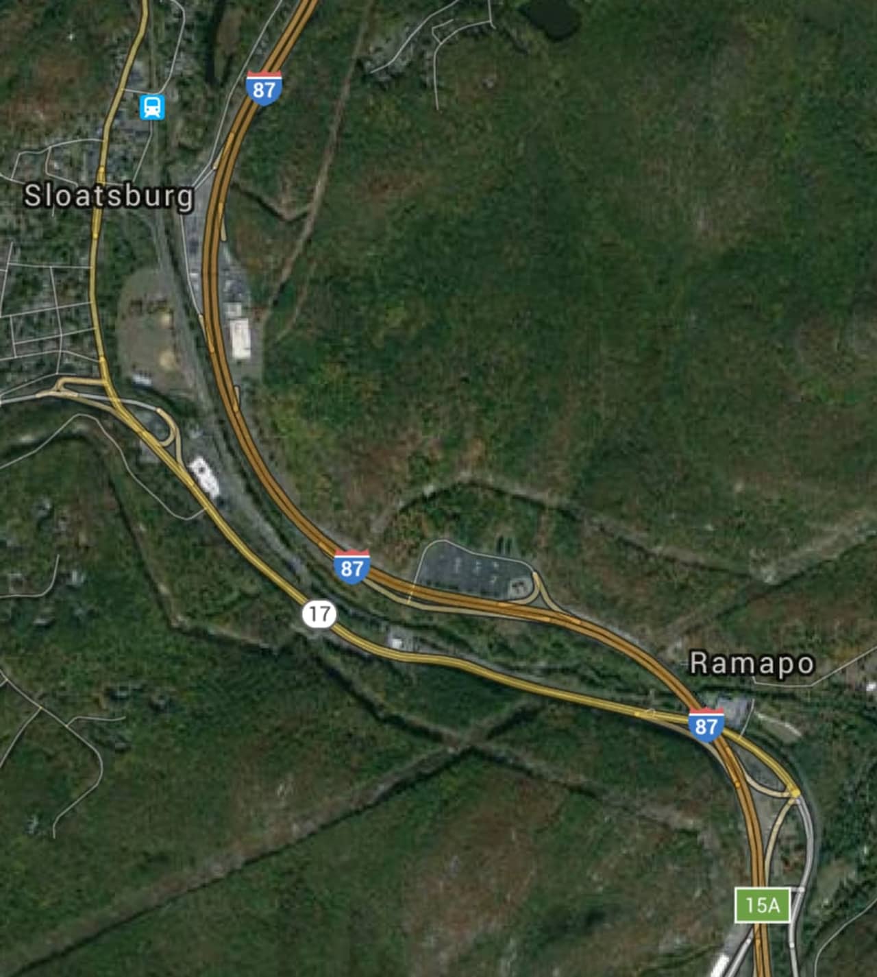 The accident occurred between Exit 15A and Exit 16 on I-87.