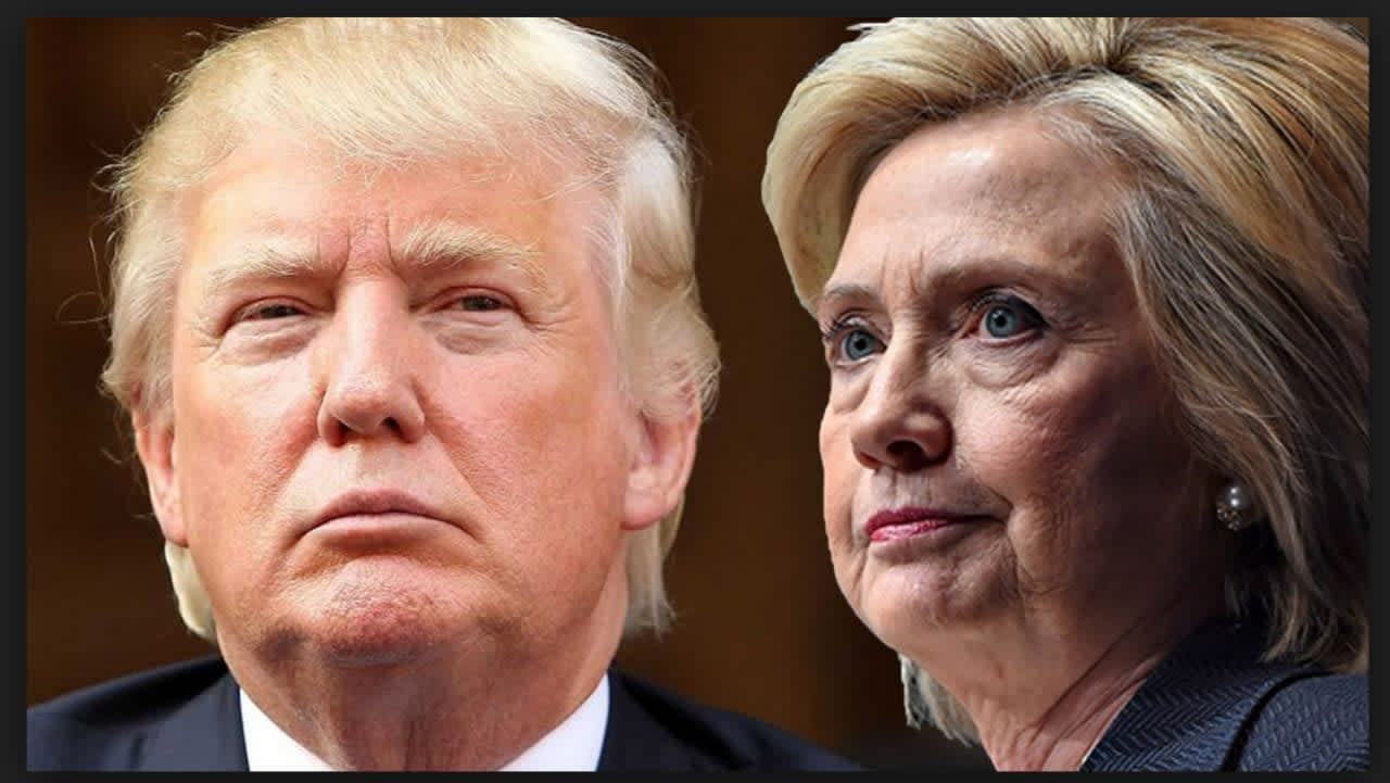 Presidential contenders Donald Trump, left, and Hillary Clinton are leading in the newest poll in Connecticut.