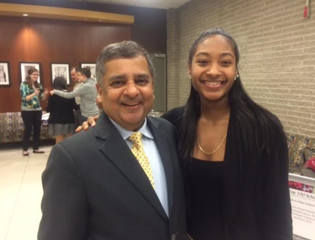Alanna McCatty with Uday Sukhatme, Pace's provost and Executive Vice President for Academic Affairs.