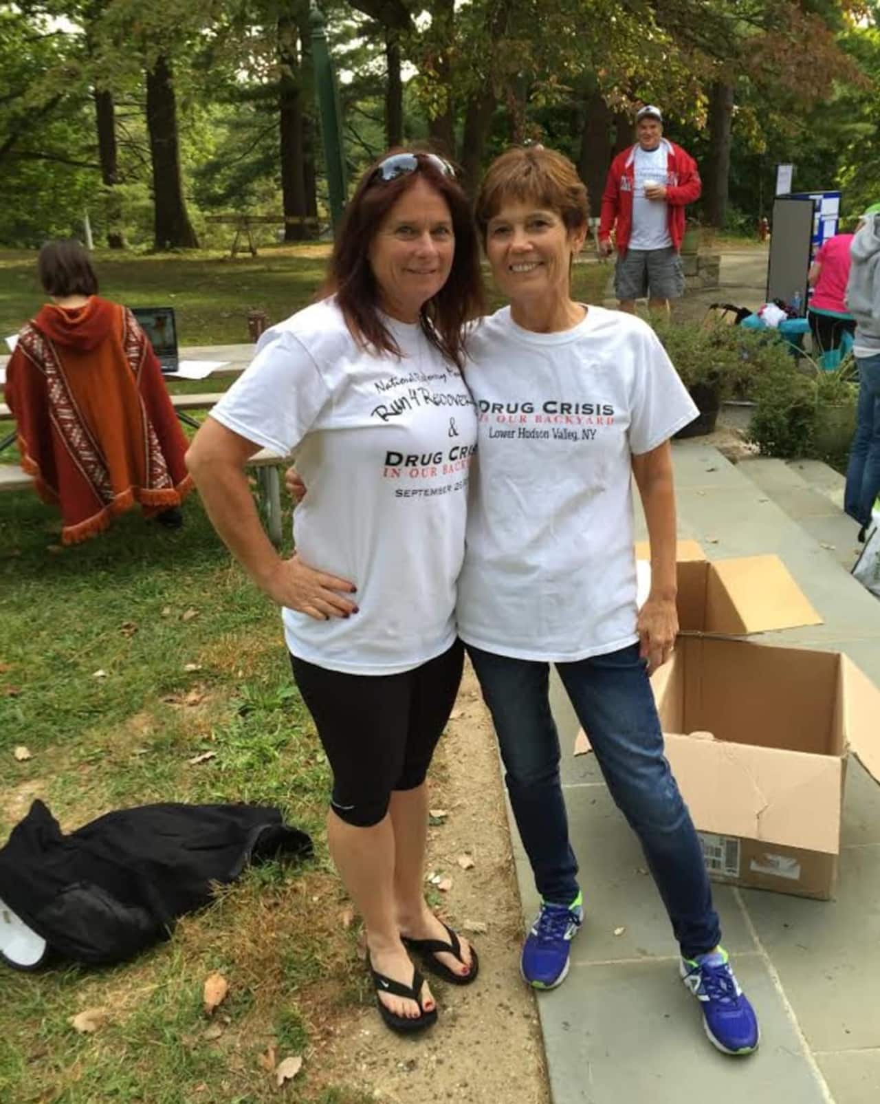 Victoria Meitz, founder of Run4Recovery and Susan Salomone, founder of Drug Crisis in our Backyard at last year’s Run4Recovery fundraiser.