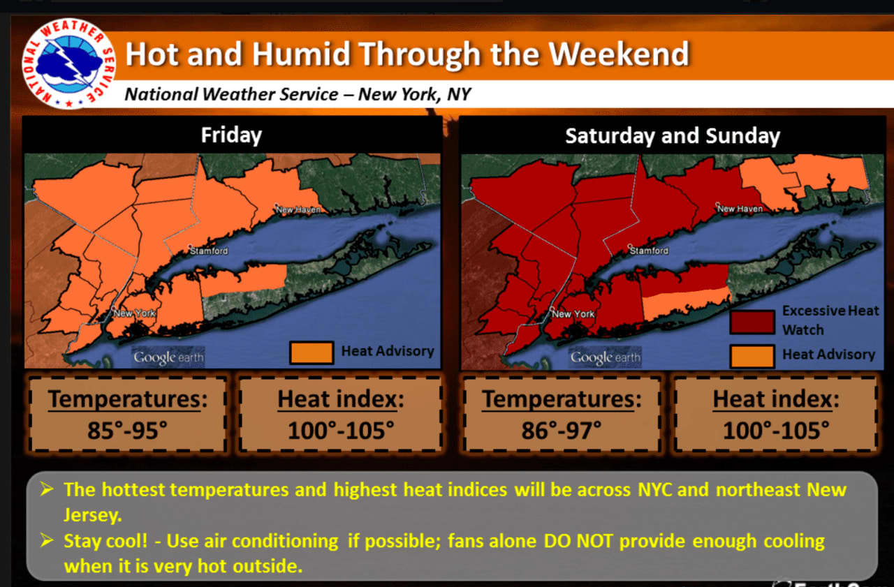 There will be no relief from the heat through the weekend.