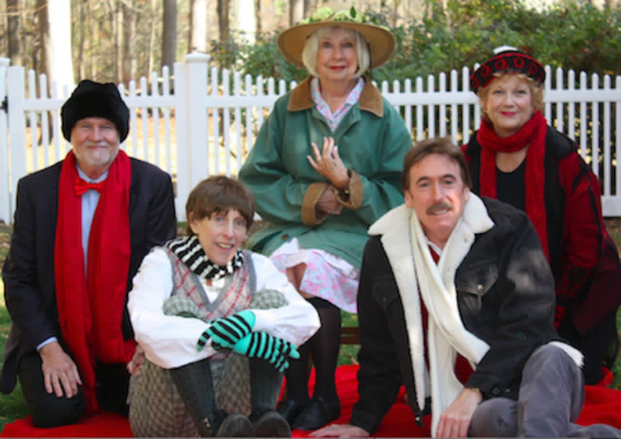 The cast of Theatre Artists Workshop's performance of "Holiday Memories" includes, from left, Granville Burgess of Greenwich, Katie Sparer of Stratford, Jo Anne Parady of Southport, Mark Basile of Weston and Melody James of Westport.