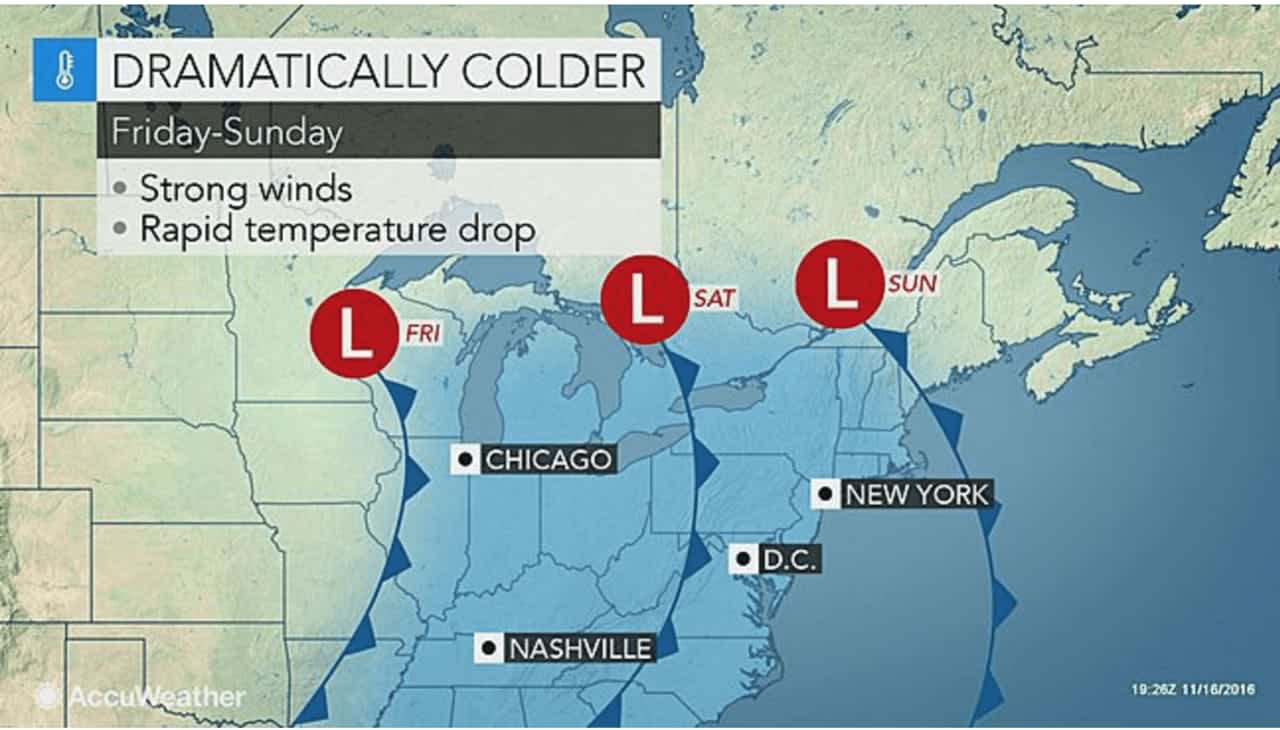 Sharply colder temperatures could be snow and snow showers in some parts of the Hudson Valley.