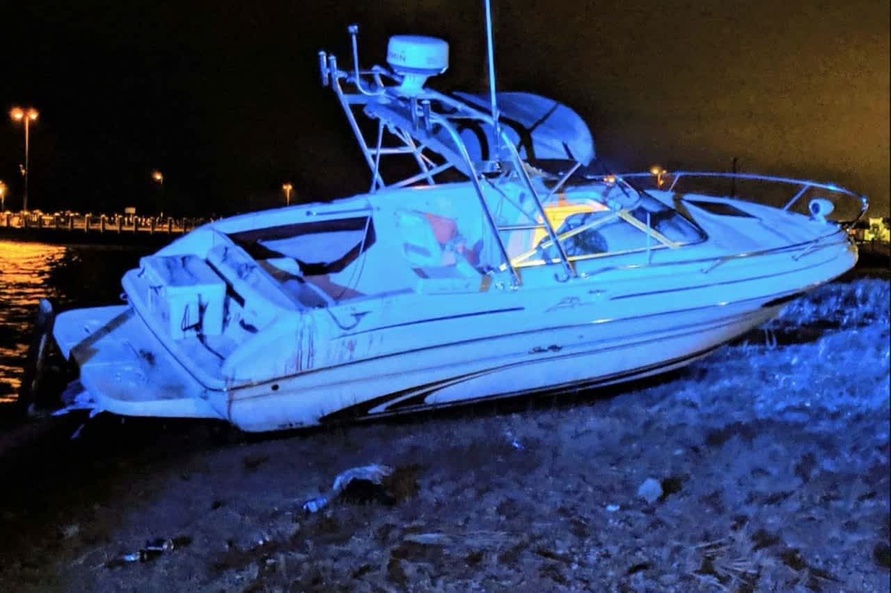 A man was charged with boating while intoxicated after he crashed his boat into a bulkhead in Bay Shore, Suffolk County Police said.