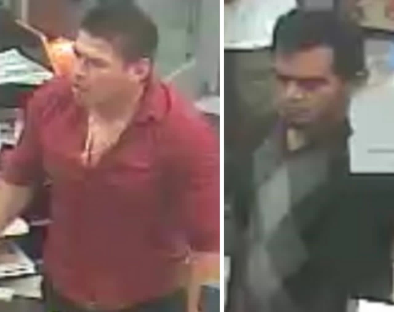 Police are on the lookout for two men suspected of knocking items off the counter at Sunoco in Hauppauge (360 Wheeler Road) on Saturday, Aug. 31 around 8:30 p.m.