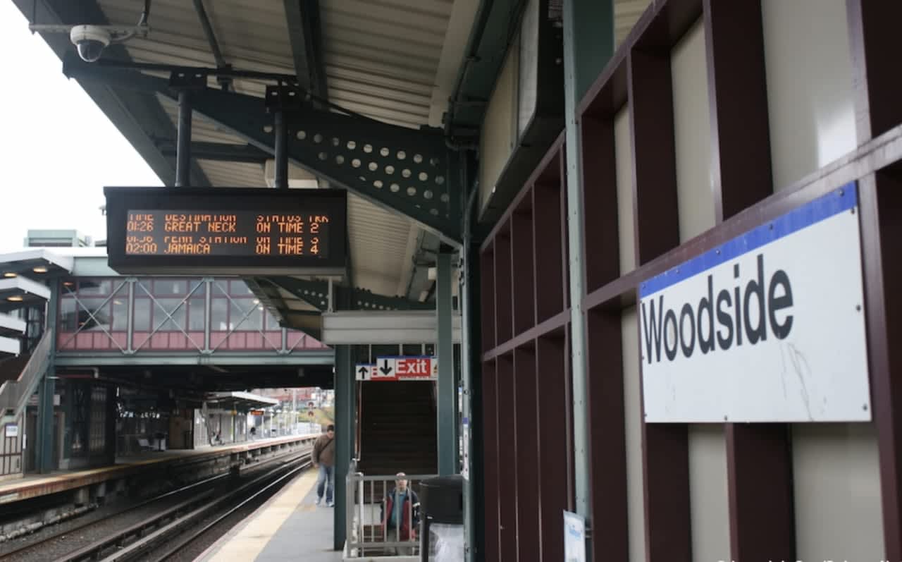 A man was hit by a train at the Woodside station on Long Island.