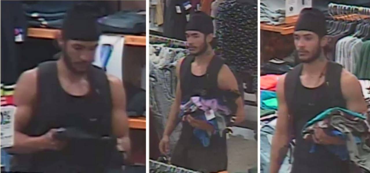 Police are on the lookout for a man suspected of stealing female clothing from J.C. Penney in Bay Shore (1701 Sunrise Highway) on Thursday, Oct. 24 around 2:30 p.m.