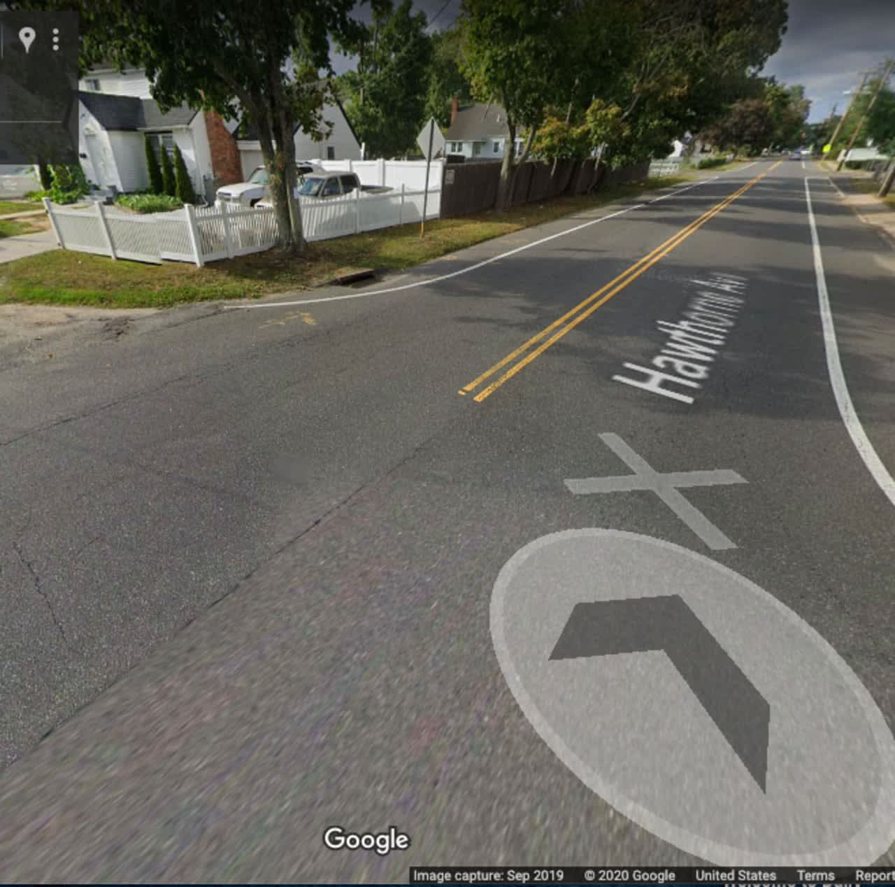 The area of the incident on Hawthorne Avenue, near Storey Avenue in Central Islip.