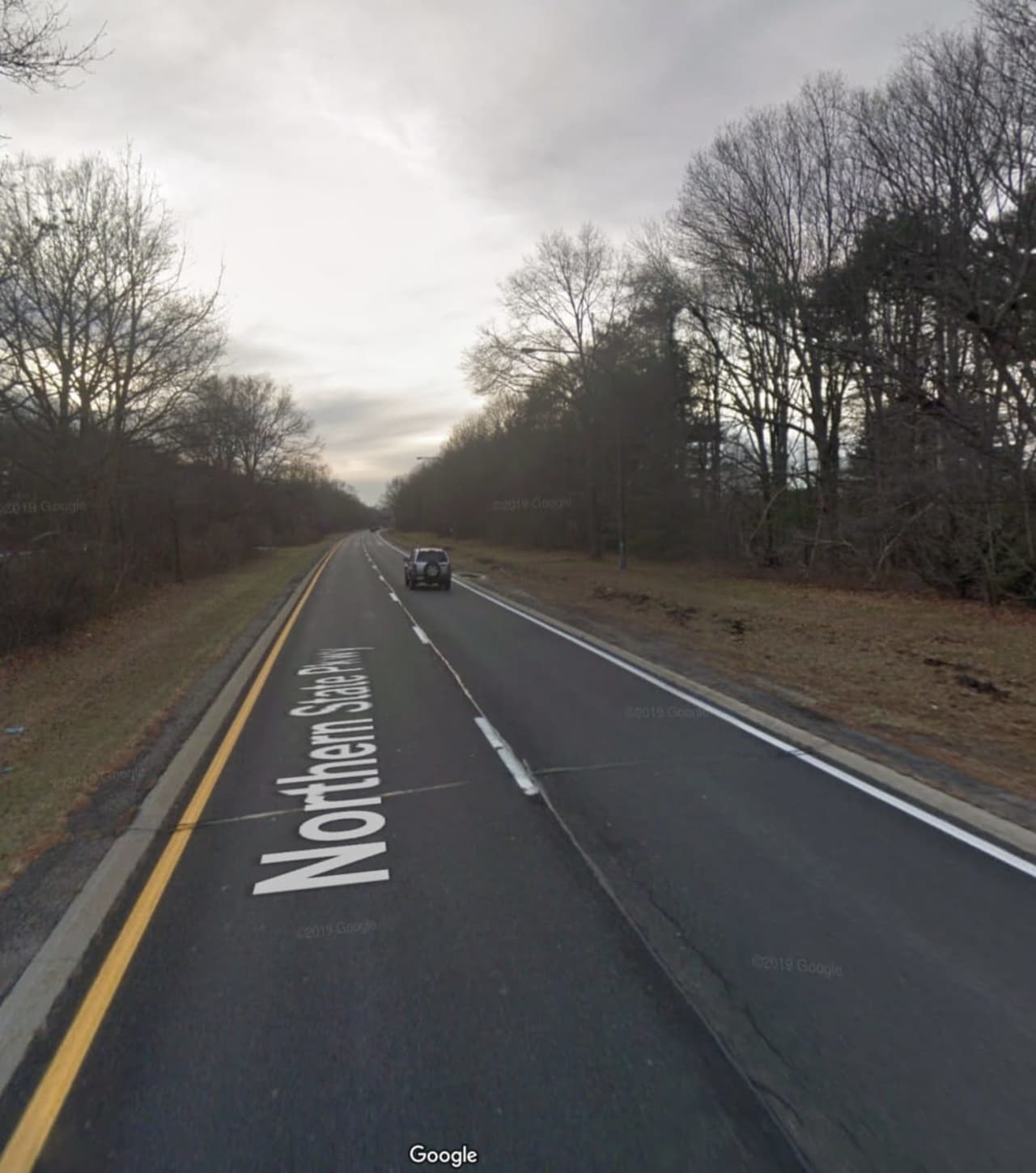 A live cat was thrown from a moving vehicle on Northern State Parkway between exit 40 and exit 41.