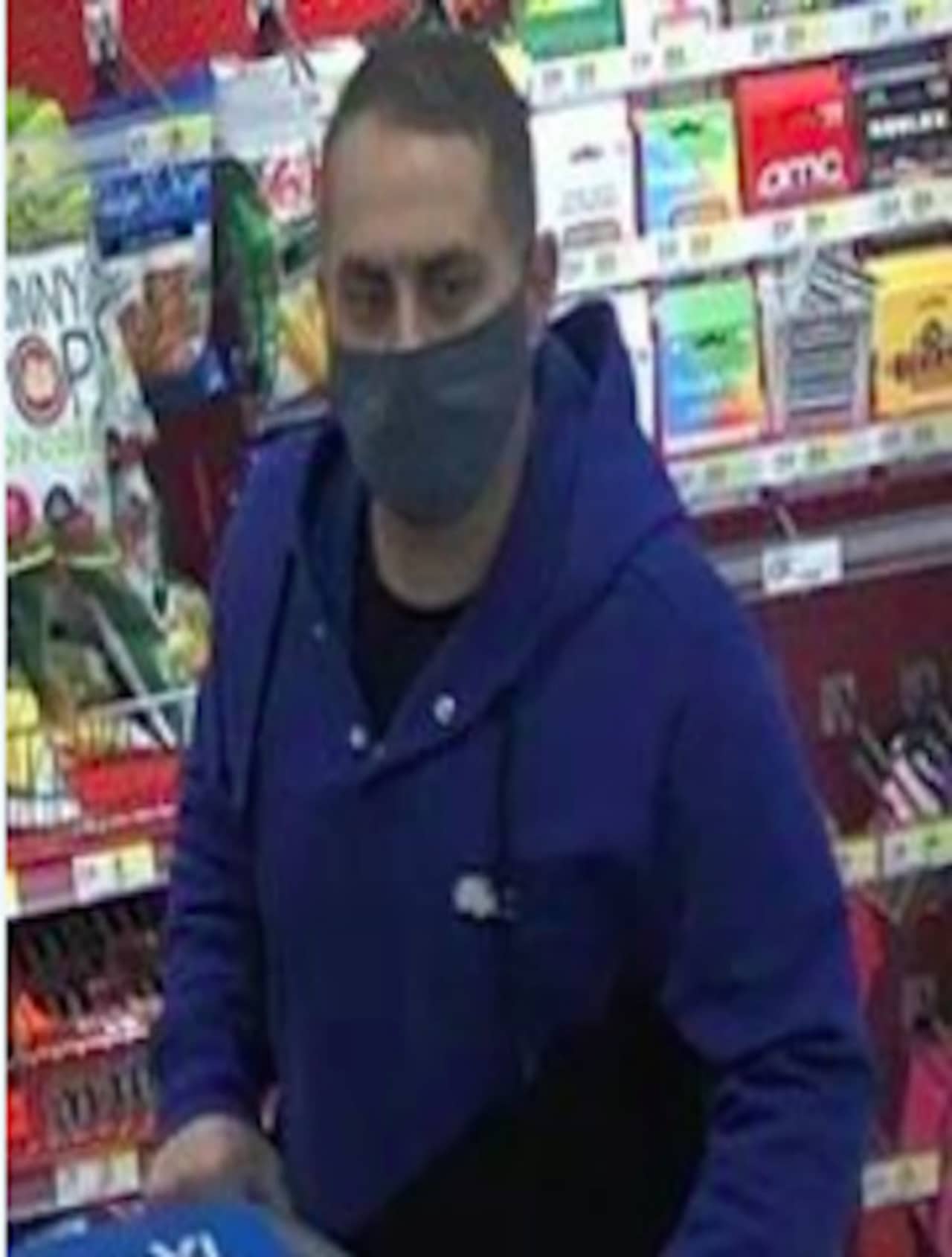 A surveillance image of the wanted man.