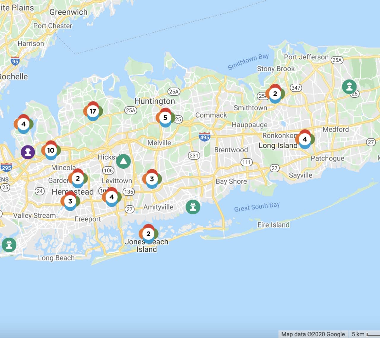 Most of the Long Island power outages on Saturday morning, Dec. 26 remain in Nassau County.