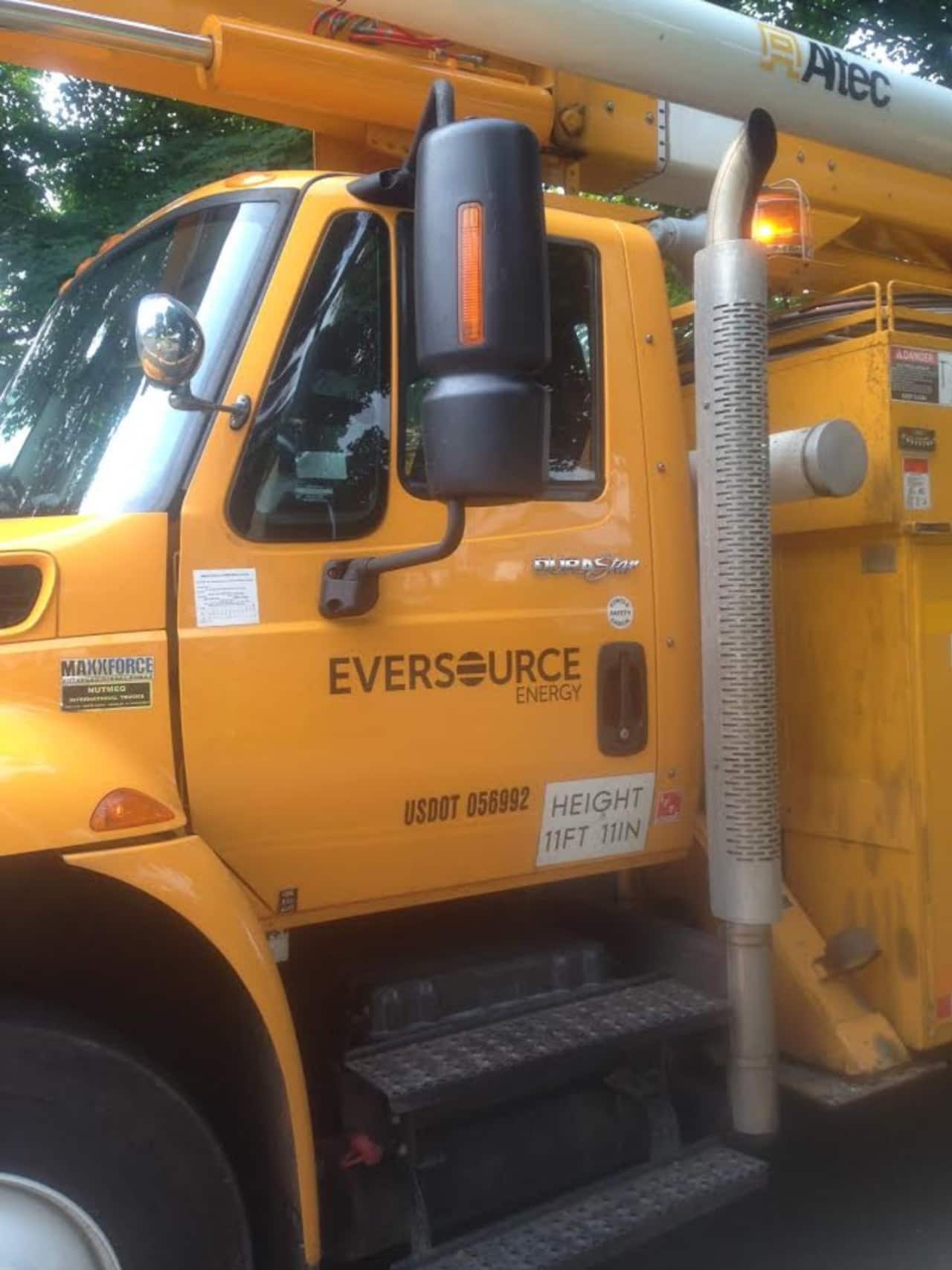 Eversource is on the scene of power outages in Fairfield County on Friday.