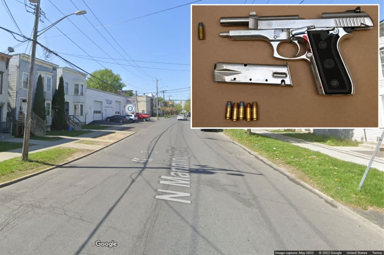 The gun Albany Police recovered after a man was allegedly stabbed by his ex-girlfriend's son during an altercation on North Manning Boulevard Tuesday, July 12.