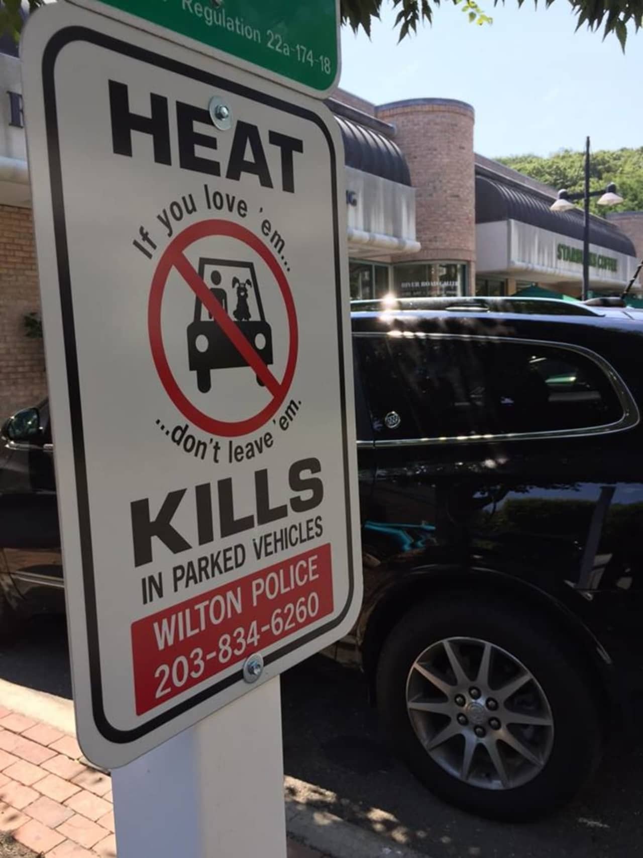 A sign initiative has been started in Wilton to discourage people from leaving children and pets in hot cars.