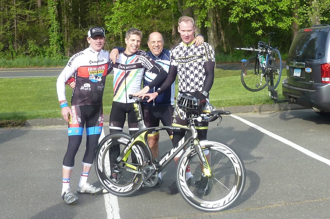 Fairfield's Tom Kottler, second from right, will compete in the Race Across America cycling event with (left to right) Andy Pemberton, Jeff Ragland of Westport and Adam Pemberton of Redding. 