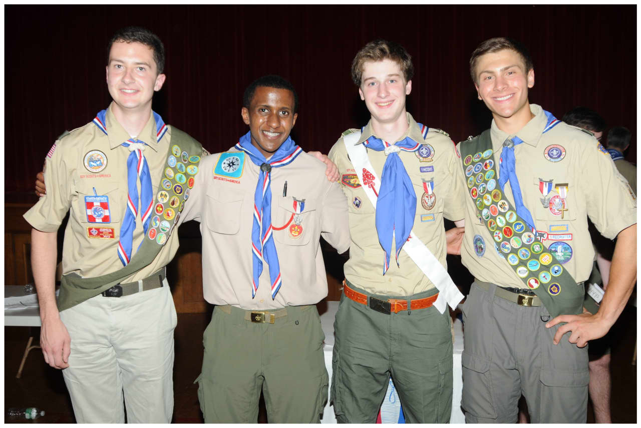 These four Bronxville Boy Scouts reached the top of their organization.