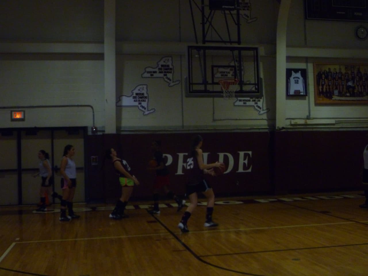The Ossining girls basketball team practices for the state championships. None of the girls had seen Barack Obama's sitdown interview with Zach Galifinakis. 