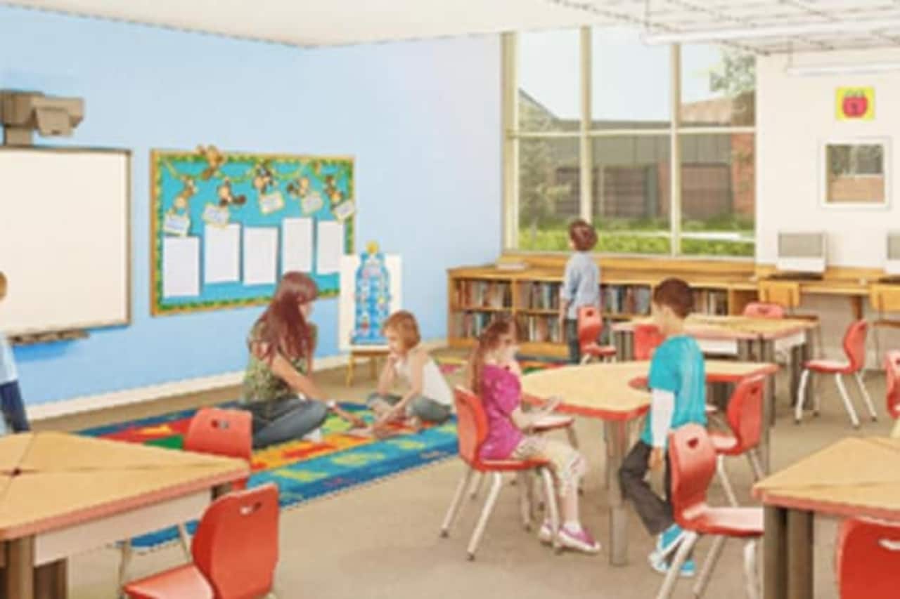 This is an artist's rendering of a renovated classroom at The Miller-Driscoll School in Wilton. 