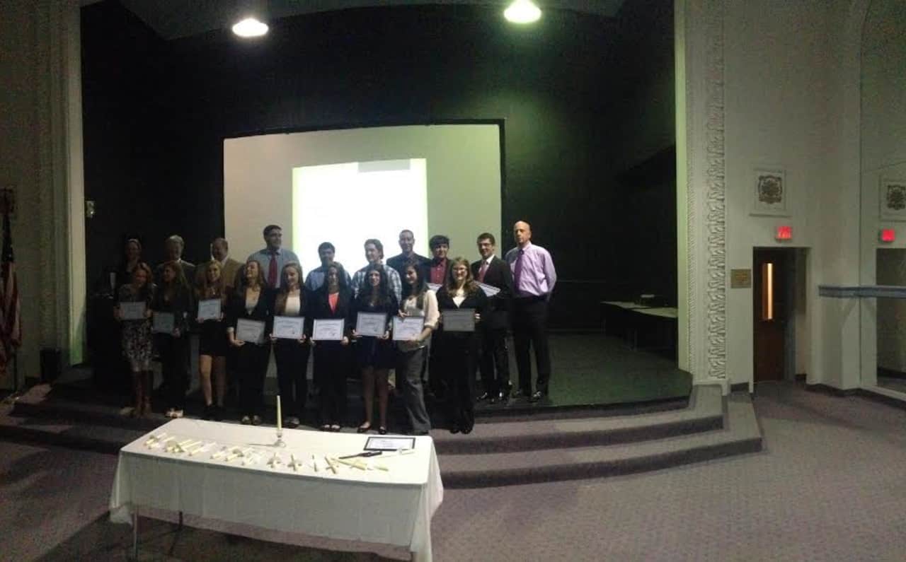 Carmel High School students were inducted into the Business Honor Society. 
