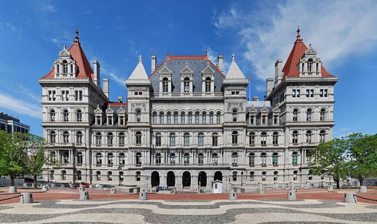 The New York State Capitol in Albany. New York is the "least free state" because of taxes, a report says.