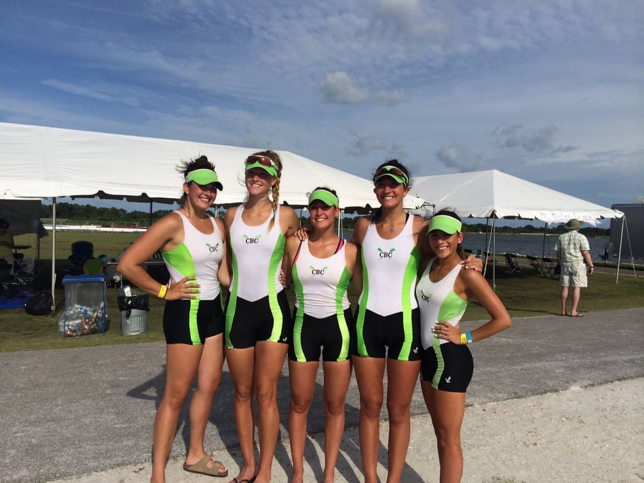 Connecticut Boat Club rowers (left to right) Natalie Puente, Kaitlyn Kynast, Casey Clifford, Julie Cornacchia and Kassy Boliakis finished fourth Sunday at the USRowing Youth National Championships in Florida.