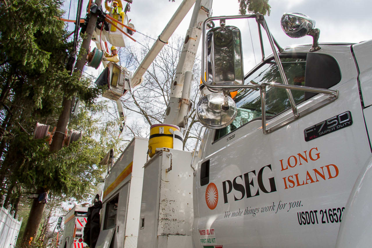 PSEG Long Island utility crews are working to restore power to hundreds.