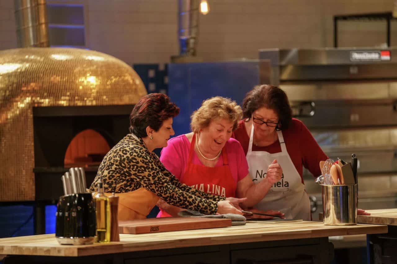 Southbury's Antoinette Capodicci (left) competing on the new Hulu series, Best in Dough.