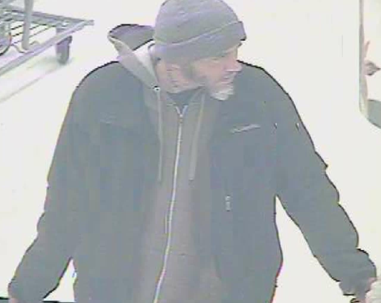 A man is wanted for allegedly stealing groceries from Stop & Shop in Islandia.