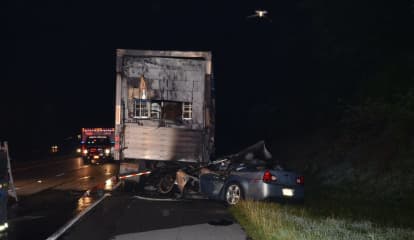 Woman Killed In Fiery Crash Into Tractor Trailer On RT 222