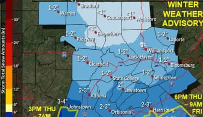 Snowfall Projections Released For This Week's Storm In Pennsylvania
