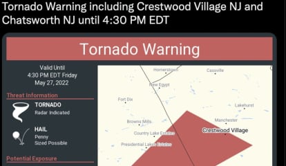 Tornado Warning For Burlington, Camden, Ocean Counties
