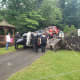 Searchers load up equipment after the search is ended.