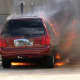 Flames destroyed the Lincoln Navigator.