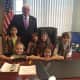 Mahwah Girl Scout Troop 5581 stopped by Mayor Bill Laforet's office.