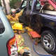The Ramsey Rescue Squad used the airbags to lift the vehicle off the simulated victim.