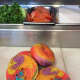 The rainbow bagel at Mount Kisco Bagels is popular with white cream cheese and sprinkles.