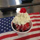 Ice Cream Studio 105  in Carmel shows off its red, white and blue pride on July 4.