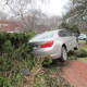 A 61-year-old driver accidentally accelerated his BMW through a park bench at Memorial Park in Scarsdale.