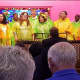 The singers performed for an SRO crowd.